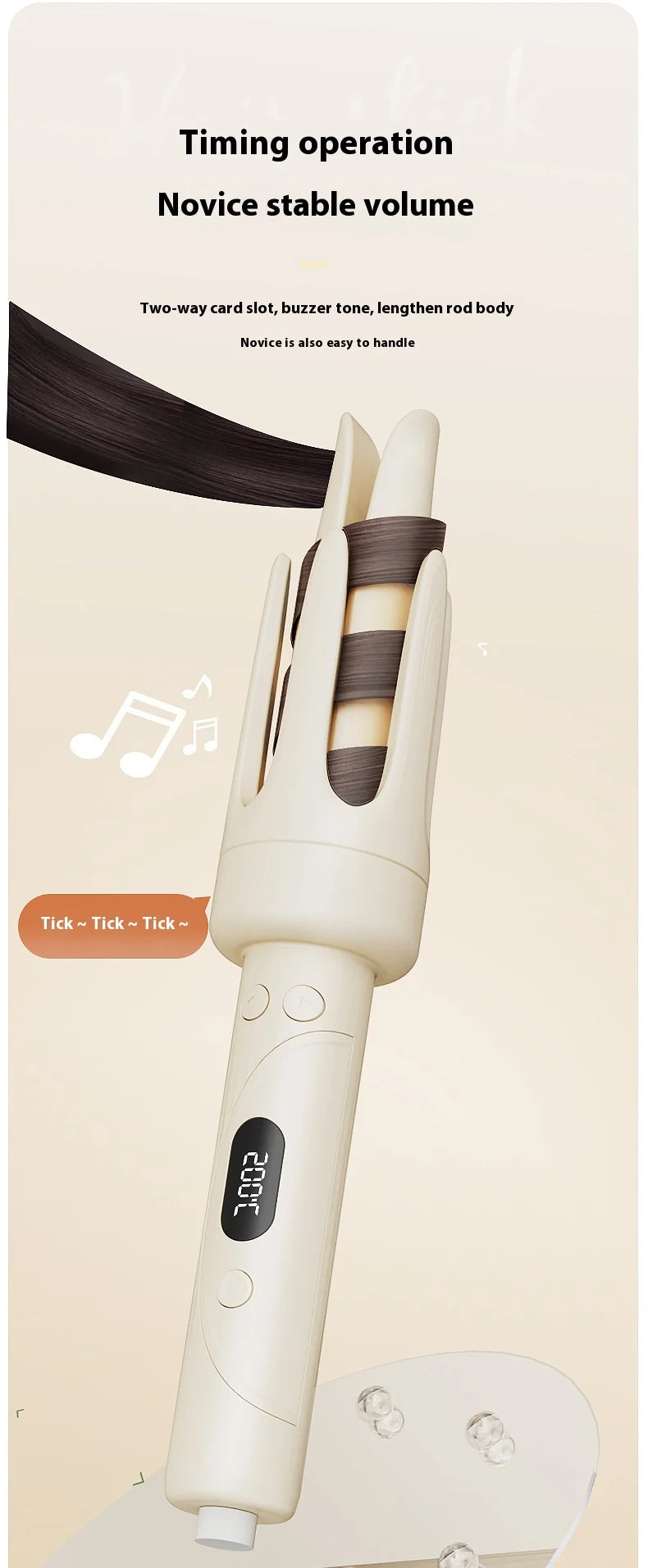 2 in 1 Automatic Curler 32mm Automatic Rotating Ceramic Curler Professional Curling Wand Curler