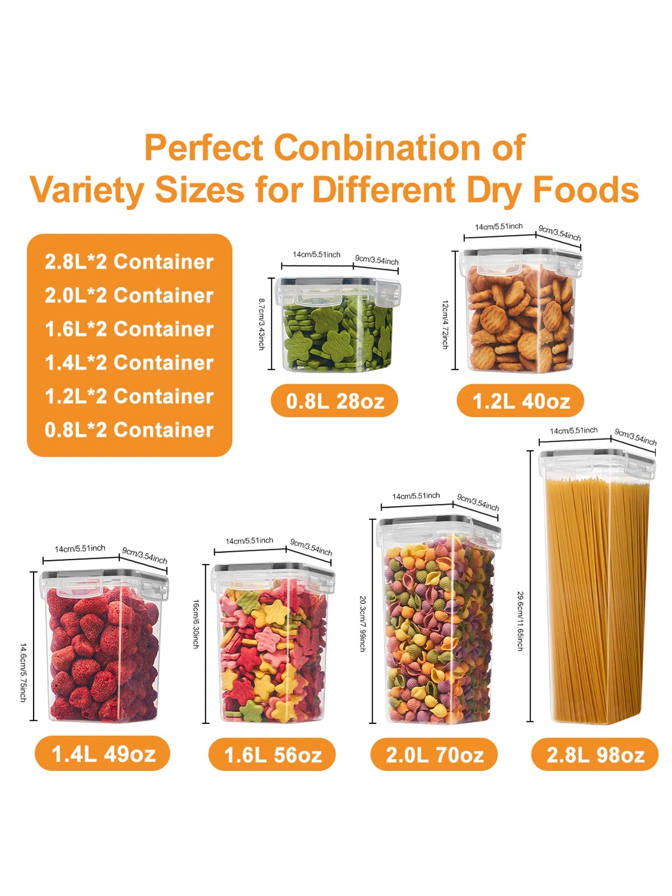 24pcs，Sealed food storage containers with LIDS - lunch boxes ideal for organizing and storing grains, rice, pasta, tea, nuts