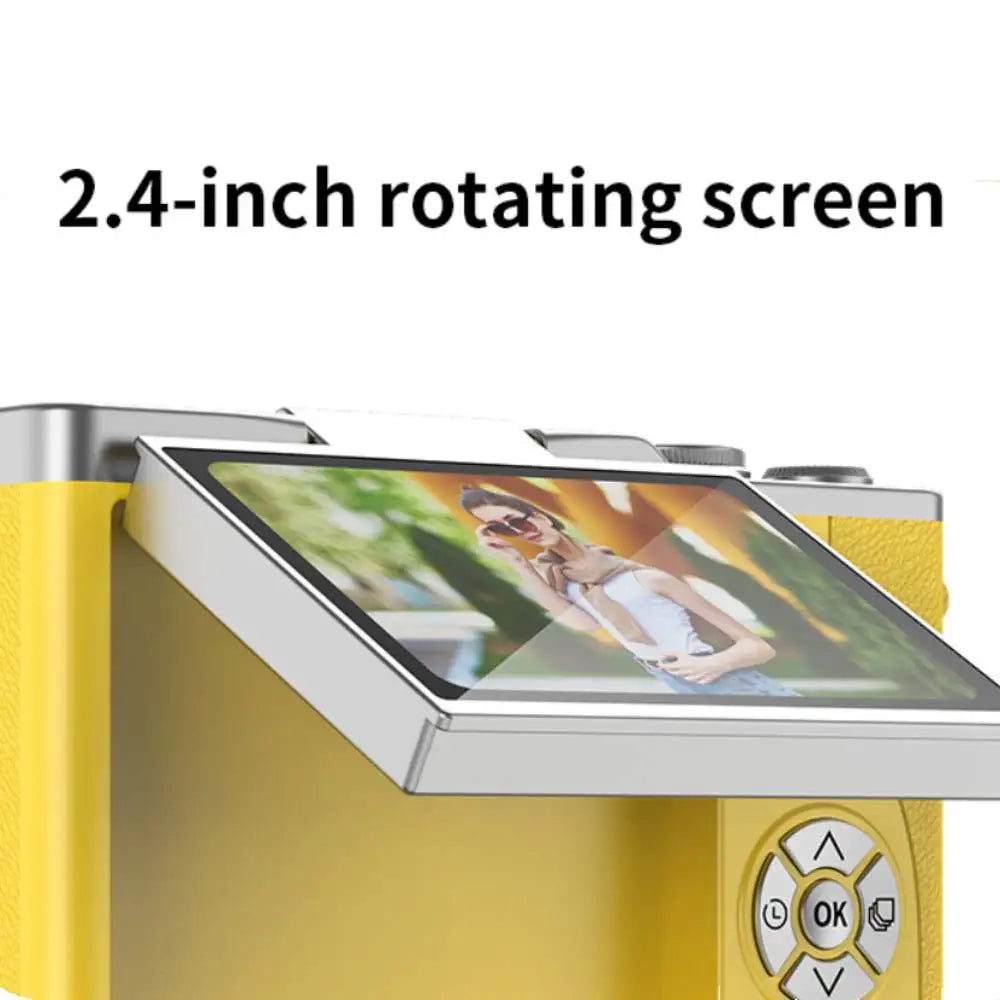 4K Digital Camera Beauty Filters 48MP HD Student CCD Camera CMOS Anti Shake 180° Flip Screen Selfie Camera for Kids Adults Gift
