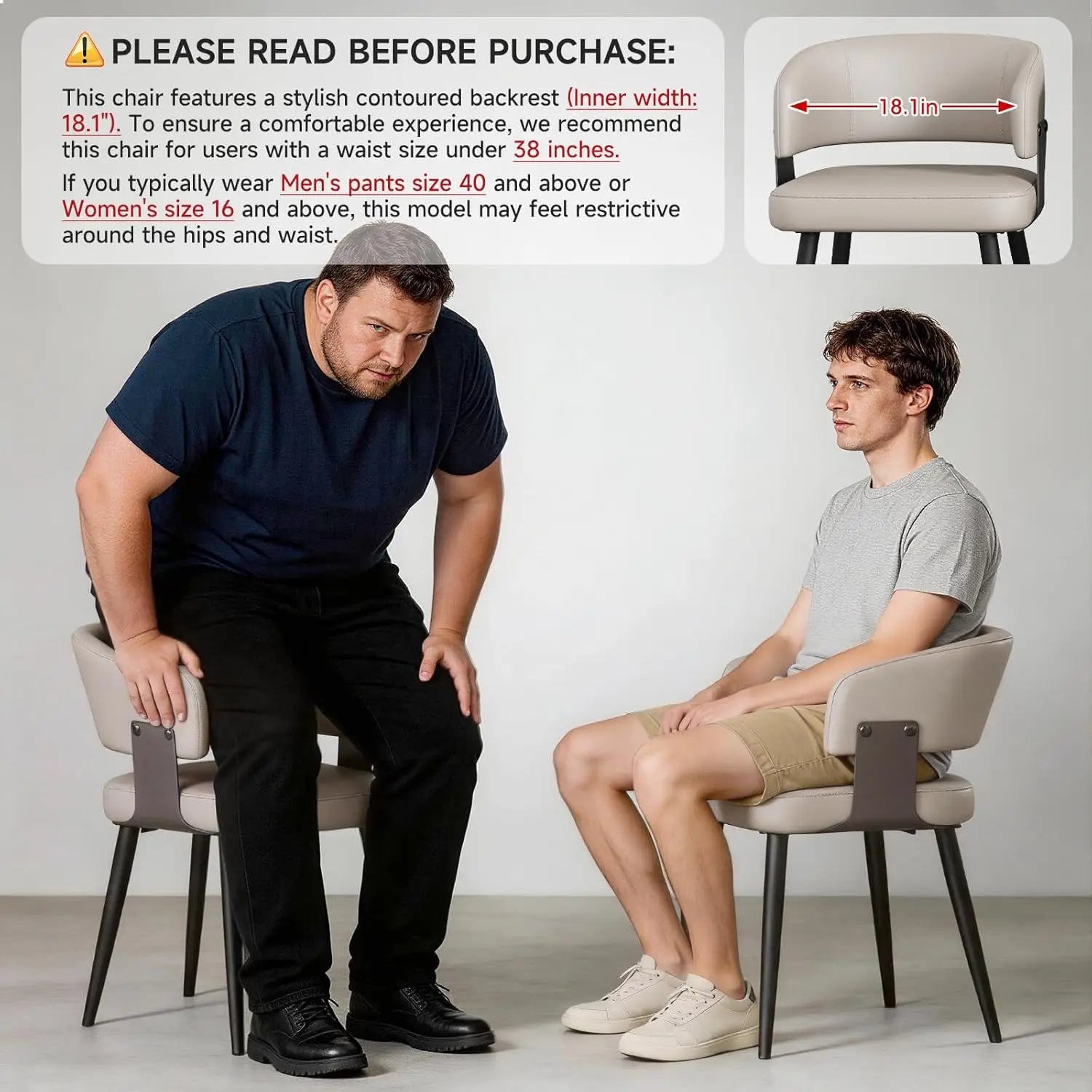 Modern Dining Chairs Set of 6, Upholstered Faux Leather Kitchen Side Chairs with Curved Open Back, Easy Assembly, Customized