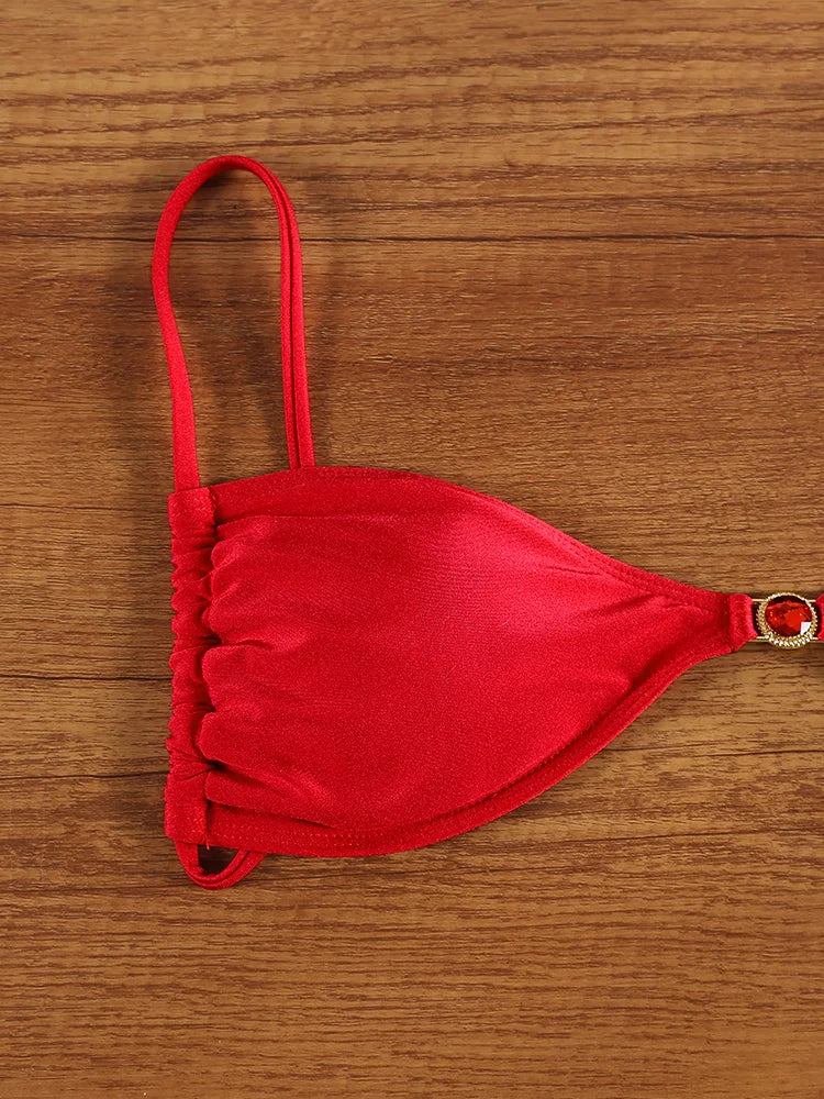 2026 Triangle Red Bikini Sets Swimwear Women String Swimsuit Sexy Bathing Suit Summer 2-Piece Biquini Low Waist Beach Wear