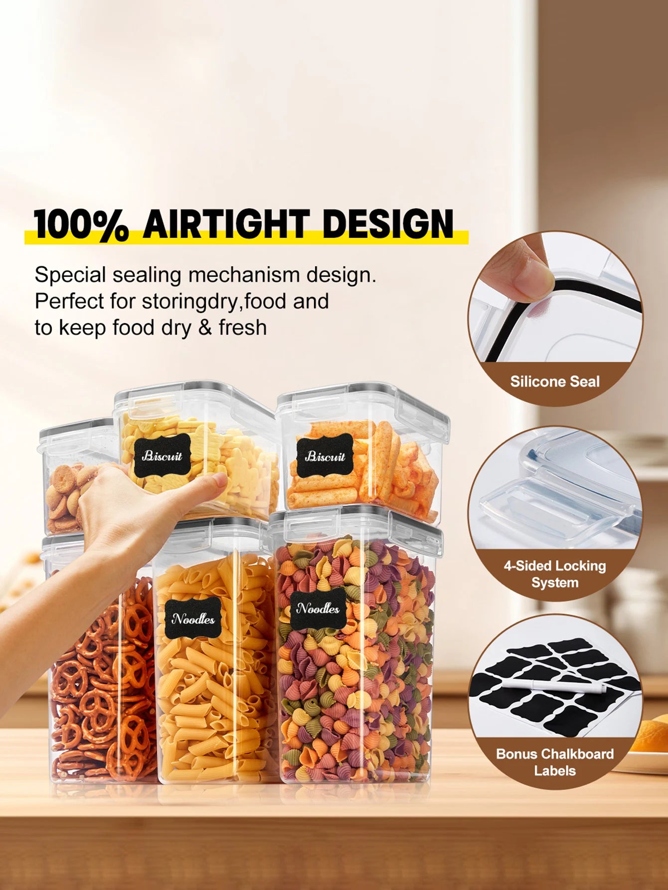 24pcs，Sealed food storage containers with LIDS - lunch boxes ideal for organizing and storing grains, rice, pasta, tea, nuts